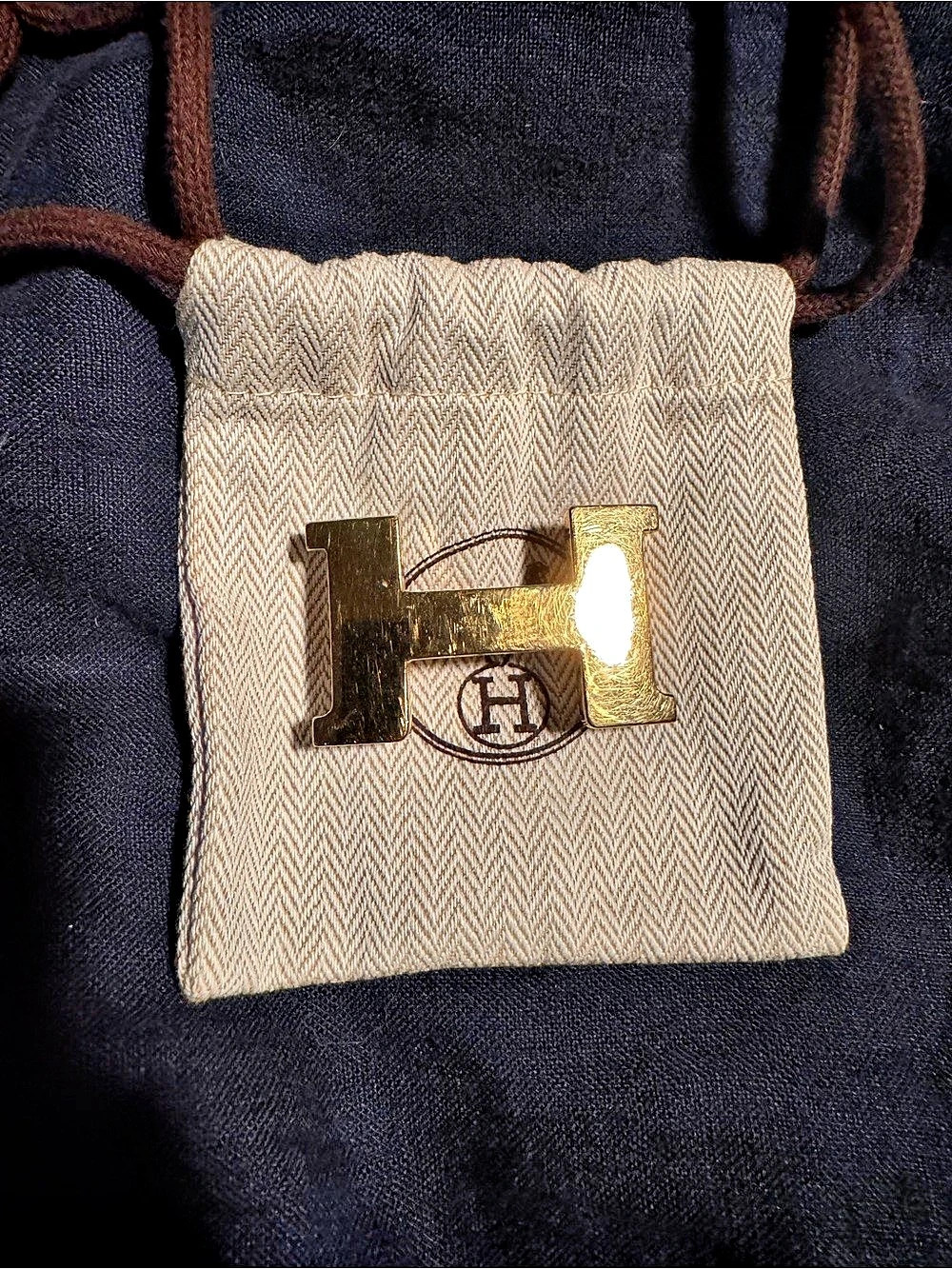 Hermès Gold H belt buckle 28mm Like New